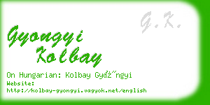 gyongyi kolbay business card